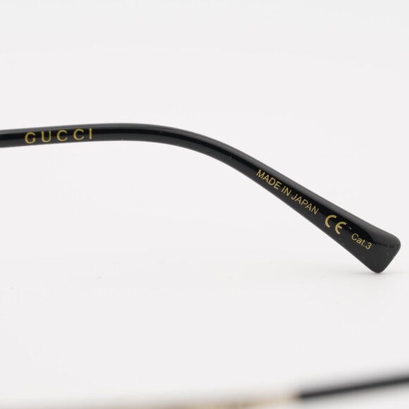 Gucci GG1854S 005 Sunglasses Shiny Gold with GG Pathern Oval Frame, Brown Lenses main image 9